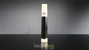 Picture of Ebony Handle For Yanagi W. White Bolster & Three Silver Rings
