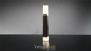 Picture of Ebony Handle W. White Bolster & Two Silver Rings: Yanagi