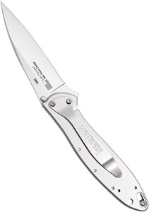 Picture of Kershaw Leek Pocket Knife (1660) 3-In. Sandvik 14C28N Blade and Stainless Steel Handle, Best Buy from Outdoor Gear Lab Includes Frame Lock, SpeedSafe Assisted Opening and Reversible Pocketclip, 3 oz.