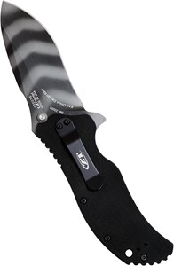 图片 Zero Tolerance 0350TS; Folding Pocket Knife; 3.25 in. S30V Stainless Steel Blade with Tiger-Stripe Tungsten DLC Coating, G-10 Handle, SpeedSafe Assisted Opening and Quad-Mount Pocketclip; 6.2 OZ