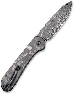Picture of CIVIVI Pocket Folding Knife with 3.47" Damascus Blade Marble Carbon Fiber Handle, Button Lock Elementum Knife for EDC C2103DS-3
