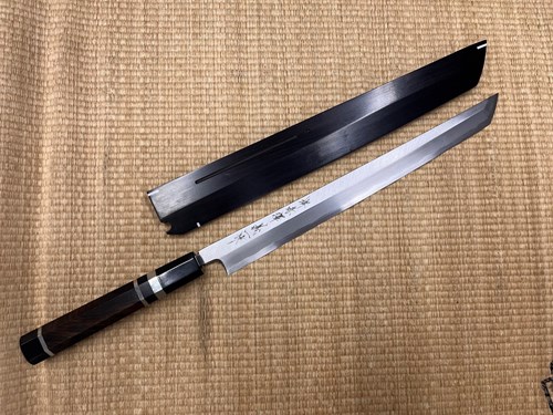 图片 赤澤 青一鋼 本霞 先丸 田中義一 配極上黑檀木刀鞘