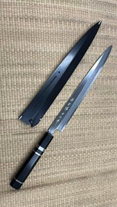 Picture of Akazawa Ao-ichi-Ko Hongasumi Yanagi By Nakagawa Hamono With Gokujyou Ebony Saya Cover