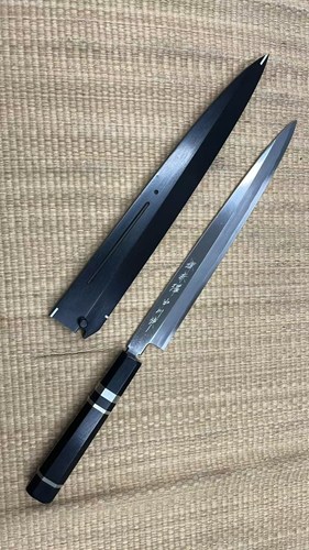 Picture of Akazawa Ao-ichi-Ko Hongasumi Yanagi By Nakagawa Hamono With Gokujyou Ebony Saya Cover